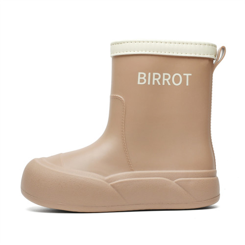 網紅女款防水雨靴加絨保暖四季通用戶外防滑雨靴成人廚房通勤膠鞋