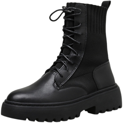 馬丁靴女秋冬新款英倫風2025年新款百搭增高瘦瘦小短靴女厚底靴子