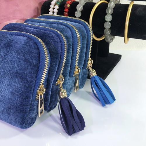 同款鬍彥斌首飾包高檔精緻首飾可攜式多層拉鍊手串項鍊包手鐲收納袋