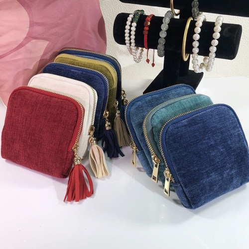同款鬍彥斌首飾包高檔精緻首飾可攜式多層拉鍊手串項鍊包手鐲收納袋