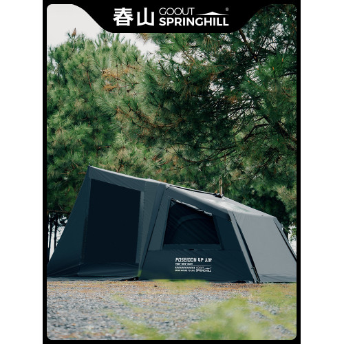 春山蓬萊4P庇護所充氣帳篷地堡一室一廳戶外露營BC防雨過夜天窗