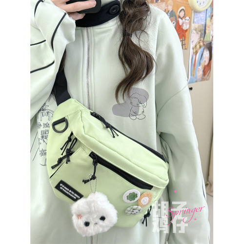 鬍子雞仔輕便斜後後背包男復古運動風騎行小包女學生休閒百搭潮流胸包