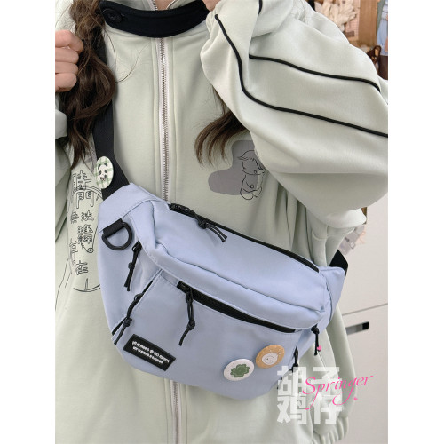 鬍子雞仔輕便斜後後背包男復古運動風騎行小包女學生休閒百搭潮流胸包