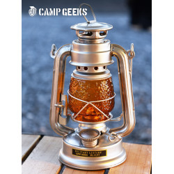 CAMPGEEKS迷你版復古傳統煤油燈露營燈19cm馬燈老式油燈軍事風