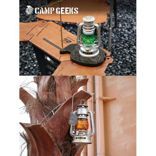 CAMPGEEKS迷你版復古傳統煤油燈露營燈19cm馬燈老式油燈軍事風