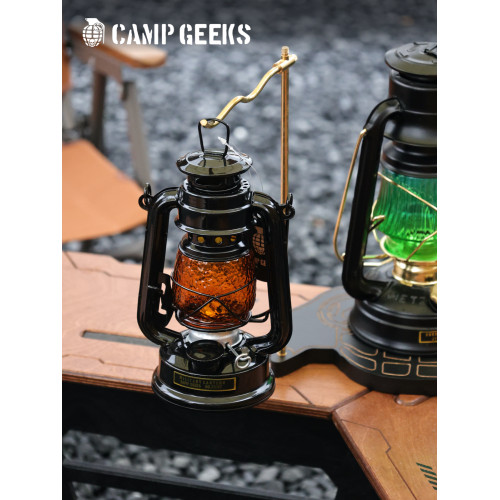 CAMPGEEKS迷你版復古傳統煤油燈露營燈19cm馬燈老式油燈軍事風