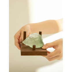 創意胡桃木展示架水晶托原石奇石礦石底座玉石托文玩底座首飾架