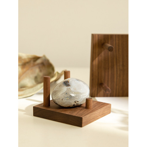 創意胡桃木展示架水晶托原石奇石礦石底座玉石托文玩底座首飾架