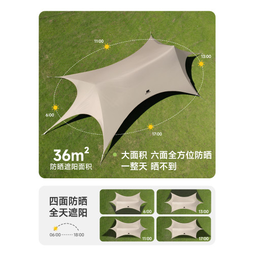 探險者黑膠天幕戶外野露營懶人免搭速開新型六角折曡遮陽帳篷2025