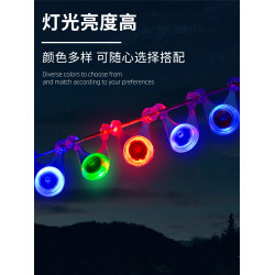露營led風繩警示燈青蛙燈戶外野營防風發光閃燈夜間騎行尾燈掛飾