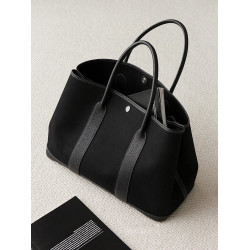 黑色真皮帆布大容量托特花園包包女2026新款高級感手提單肩斜後後背包