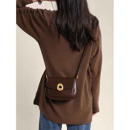 馬鞍包包女士2026新款春夏百搭單肩斜後後背包女款小衆質感腋下女包小