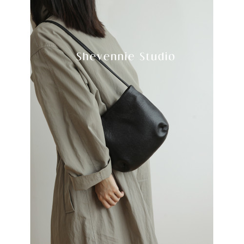 Shevennie復古真皮馬鞍包手提包單肩斜後後背包半圓包 2025新款秋冬女 Shevennie復古真皮馬鞍包手提包單肩斜後後背包半圓包 2025新款秋冬女
