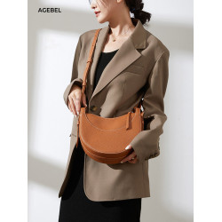 2026新款小衆設計包包輕奢真皮女包頭層牛皮腋下包單肩斜背馬鞍包