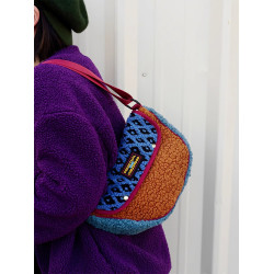 housedesign原創毛絨秋冬單肩包小衆設計撞色復古斜背手提毛毛包