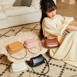 2025新款真皮女包納帕牛皮馬鞍包單肩斜背小方包時尚百搭腋下包女