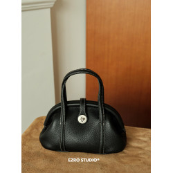 【EZRO】一作 小衆設計真皮頭層牛皮餃子包馬鞍斜背女包時髦新款