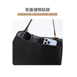 真皮女包2026新款時尚腋下包休閒百搭大容量黑色包包手提單肩斜背
