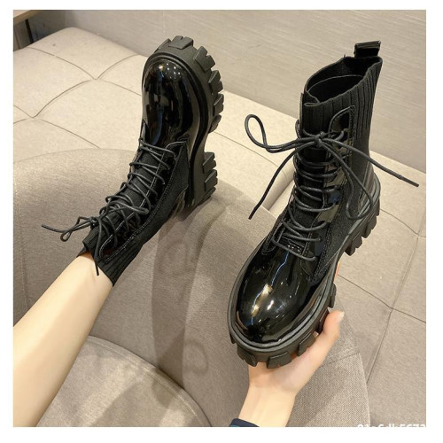 乘風破浪的姐姐王心淩同款馬丁靴夏季透氣厚底松糕中筒靴子薄款潮 乘風破浪的姐姐王心淩同款馬丁靴夏季透氣厚底松糕中筒靴子薄款潮