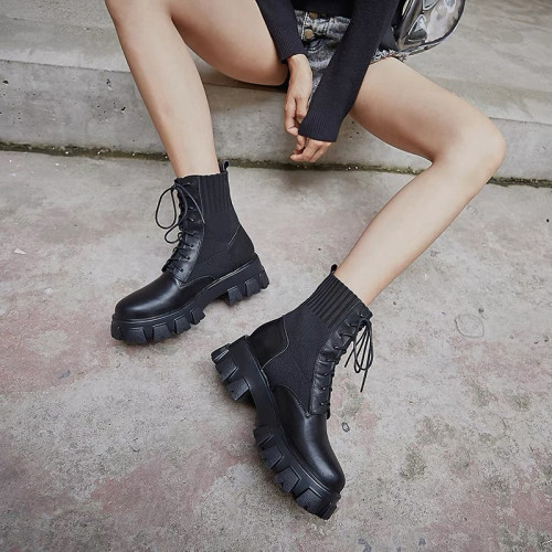 乘風破浪的姐姐王心淩同款馬丁靴夏季透氣厚底松糕中筒靴子薄款潮 乘風破浪的姐姐王心淩同款馬丁靴夏季透氣厚底松糕中筒靴子薄款潮