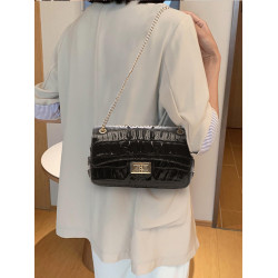 小衆設計高級感鱷魚紋真皮單肩小包包女氣質2026新款鏈條小方包潮