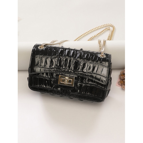 小衆設計高級感鱷魚紋真皮單肩小包包女氣質2026新款鏈條小方包潮