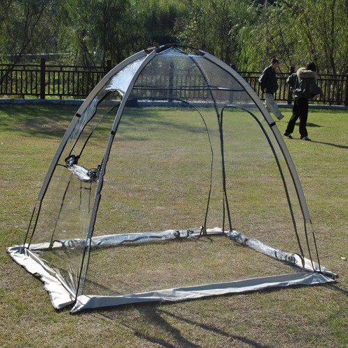 戶外釣魚帳篷單人可攜式冬季家用透明陽光房露營棚快速搭建