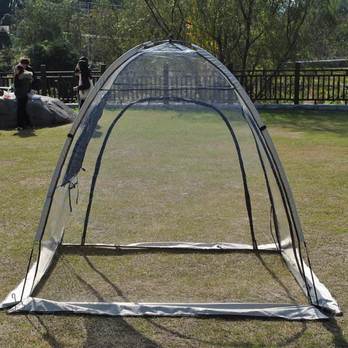 戶外釣魚帳篷單人可攜式冬季家用透明陽光房露營棚快速搭建