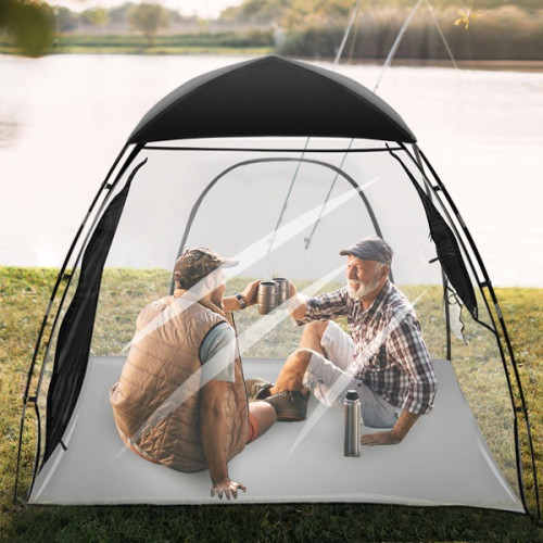 戶外釣魚帳篷單人可攜式冬季家用透明陽光房露營棚快速搭建