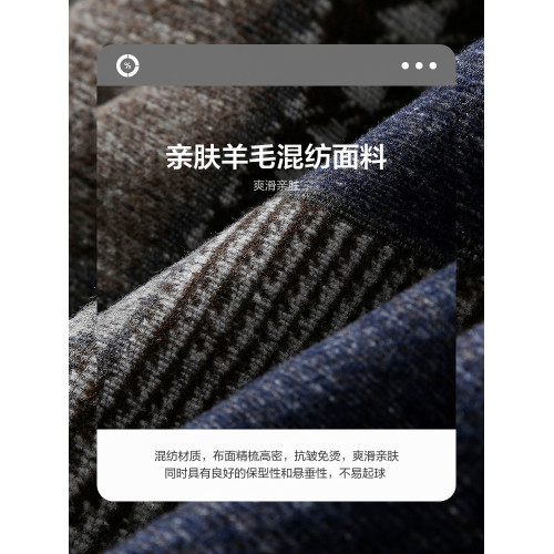 LAZY DAY原創男裝美式復古格子襯衫男士春秋季寬鬆休閒磨毛呢襯衣