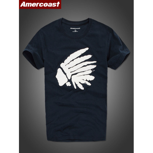 美洲海岸af短袖t恤男士刺綉貼布純棉打底運動休閒體恤美式