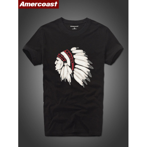 美洲海岸af短袖t恤男士刺綉貼布純棉打底運動休閒體恤美式