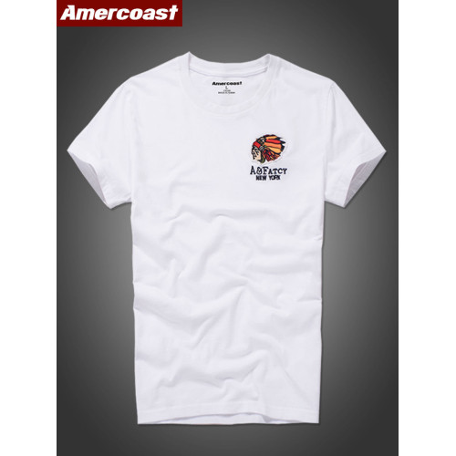 美洲海岸af短袖t恤男士刺綉貼布純棉打底運動休閒體恤美式