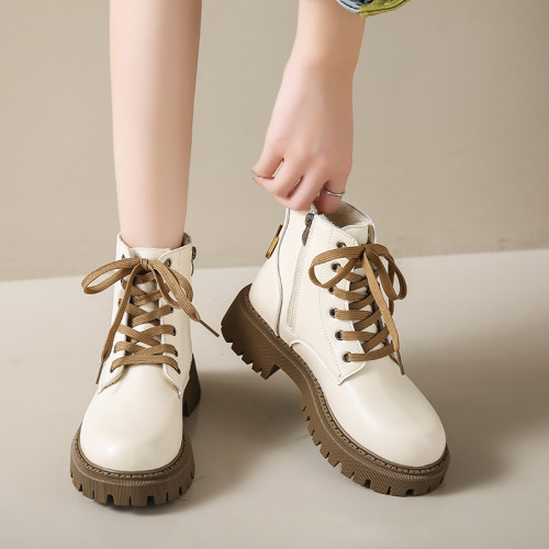 大碼41-43馬丁靴女秋冬2026爆款厚底短單靴超軟孕婦百搭加絨棉鞋