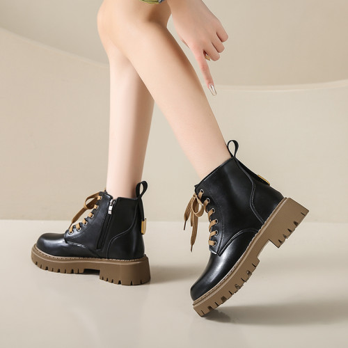 大碼41-43馬丁靴女秋冬2026爆款厚底短單靴超軟孕婦百搭加絨棉鞋