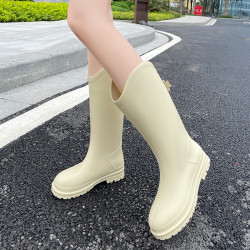 高檔灰色雨鞋女款夏2026新款防滑防水鞋高筒雨靴戶外徒步露營水鞋