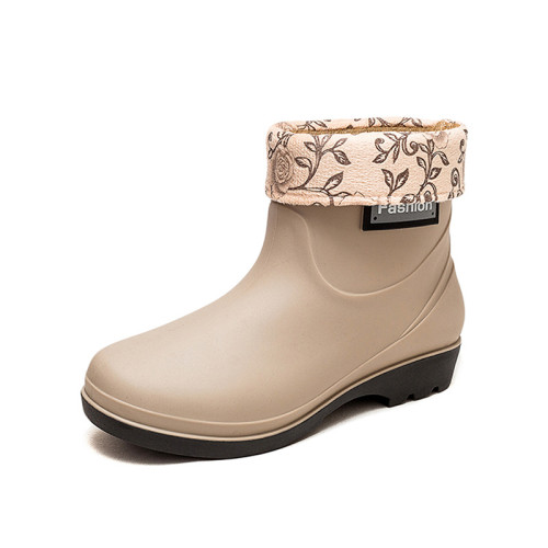 水鞋女秋冬季加絨短筒防水耐磨廚房時尚雨鞋套鞋防滑膠鞋踩水雨靴