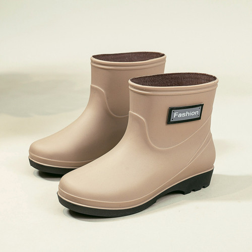 水鞋女秋冬季加絨短筒防水耐磨廚房時尚雨鞋套鞋防滑膠鞋踩水雨靴