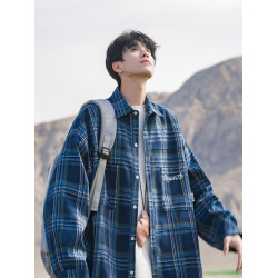 GOOZI MADE格子襯衫男款長袖2026新款春季青少年男生加絨襯衣外套