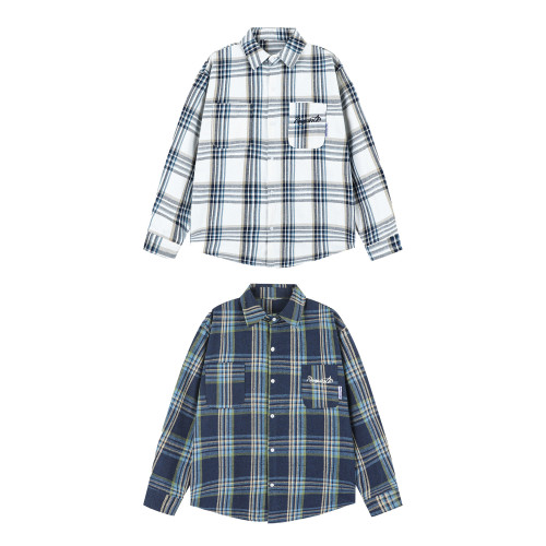 GOOZI MADE格子襯衫男款長袖2026新款春季青少年男生加絨襯衣外套