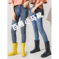 雲鑽雨鞋女時尚款外穿成人雨靴中筒貼花套鞋防滑防水膠鞋輕便水鞋