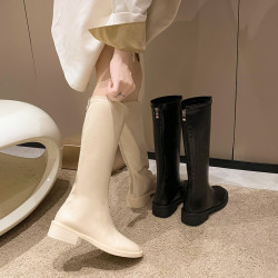 大碼長筒靴女41一43加肥大筒圍粗腿不過膝騎士靴顯瘦粗跟高筒靴女
