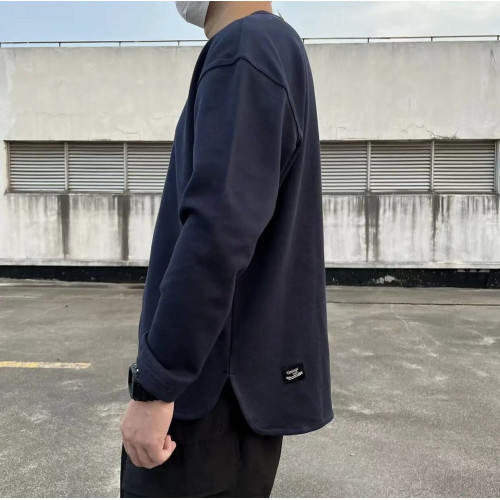 cityboy日系春秋寬鬆大碼重磅加厚衛衣空氣棉純色長袖T恤打底衫