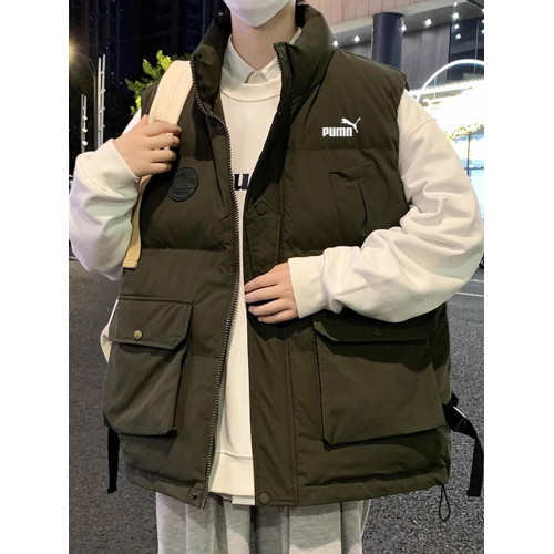 奧萊專櫃大碼馬甲男秋冬季立領工裝羽絨棉馬夾加肥加大背心外套潮