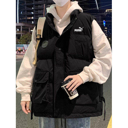 奧萊專櫃大碼馬甲男秋冬季立領工裝羽絨棉馬夾加肥加大背心外套潮