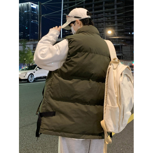 奧萊專櫃大碼馬甲男秋冬季立領工裝羽絨棉馬夾加肥加大背心外套潮