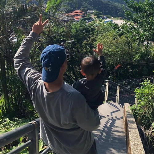 潮牌MDNS餘文樂春秋季長袖t恤男寬鬆圓領純色刺綉純棉打底衫衛衣