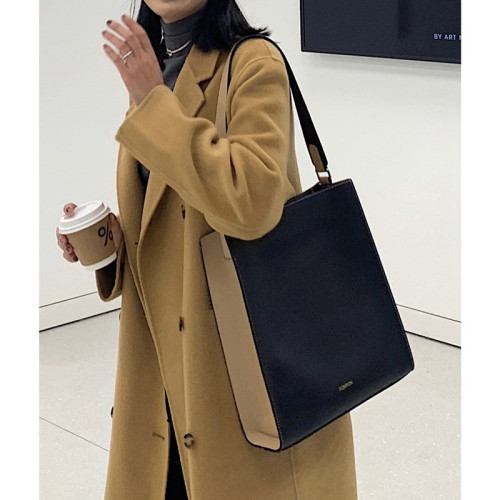 韓國新款潮小衆撞色簡約通勤托特包商務大容量單肩包上班公文包女 韓國新款潮小衆撞色簡約通勤托特包商務大容量單肩包上班公文包女