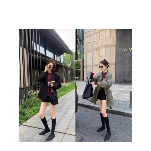 平底內增高方頭瘦瘦不過膝長靴女2025秋季新款百搭顯瘦彈力高筒靴