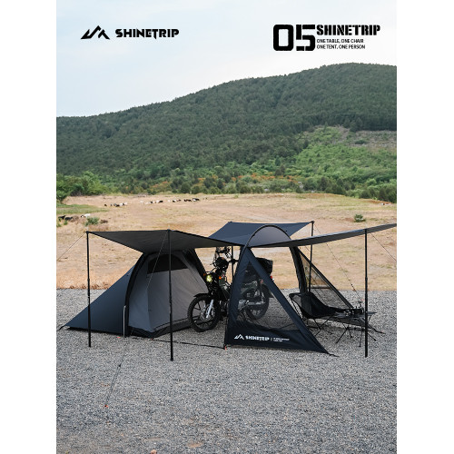 山趣摩旅隧道帳篷戶外摩托車騎行天幕露營過夜輕可攜式防雨防曬單人